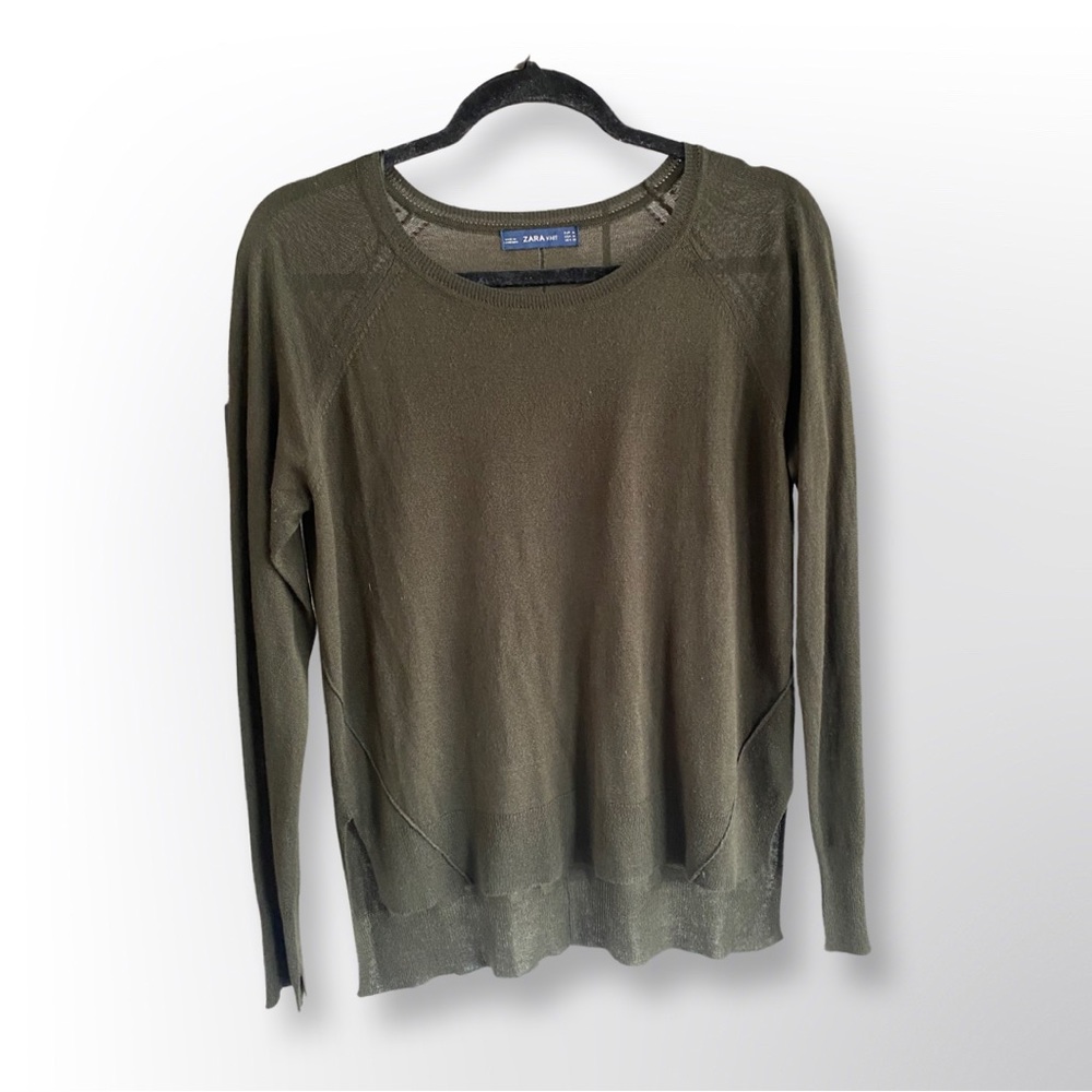 Dark Green Long Sleeve Crewneck Shirt